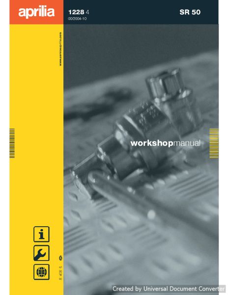 Aprilia SR 50 2005 Workshop Manual