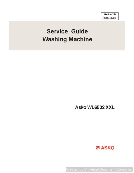 Asko WL6532 XXL Service Manual