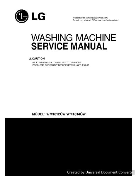 LG WM1812CW Washer Repair Service Manual
