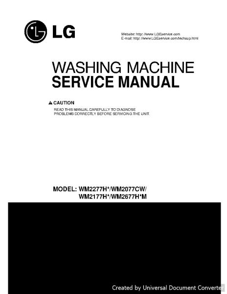 LG WM2277H Washing Machine Service Manual