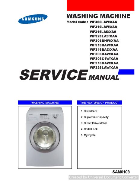 Samsung WF316BAC XAA Service Manual