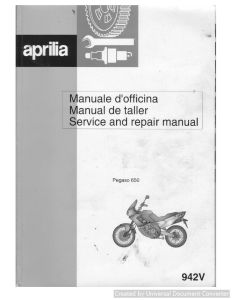 Aprilia Rotax 122 Engine Repair Manual