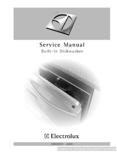 Frigidaire 5995393914 Built-In Dishwasher Service Manual