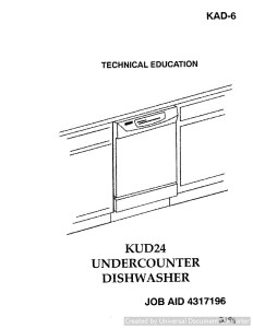 KitchenAid KUD-24 Undercounter Dishwasher Manual