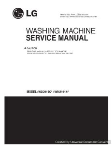 LG WD3274RHD  Compact Washer & Dryer Combo Repair Service Manual