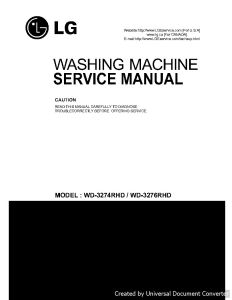 LG WD-3276RHD  Compact Washer & Dryer Combo Repair Service Manual