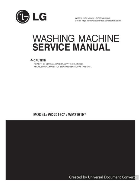 LG WM2101H Washer Service Manual