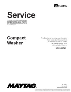 Maytag MAH2400 Compact Washer Manual