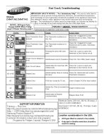 Samsung DV5471AE Fast Track Troubleshooting Manual