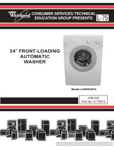 Whirlpool L-75 24 inch Front Loading Washer Service Manual