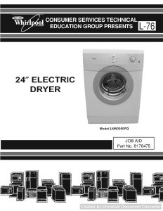 Whirlpool LEW0050PQ 24 inch electric Dryer Manual