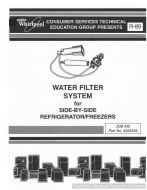 Whirlpool R-89 Water Filter System for SxS Refrigerators Service Manual