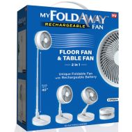 My Foldaway Fan, 2-in-1 Adjustable Height 40 in. Unique Foldable and Portable Rechargeable Floor and Table Fan