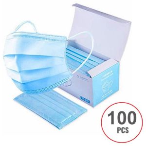 100 PCS Surgical / Procedural / Dental Style Face Mask Non Medical Disposable 3-PLY Earloop Mouth Cover