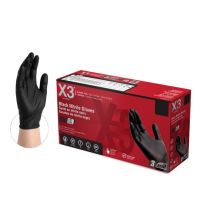 X3 Black Nitrile Disposable Industrial Gloves 3 Mil XX-Large Box of 100