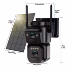 Solar-Powered Wireless Outdoor Security Camera Dual-Lens