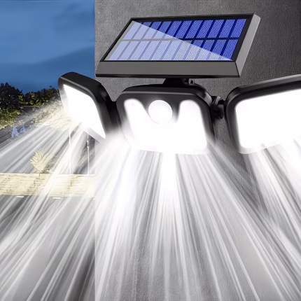 Three Heads Outdoor Solar Wall Light