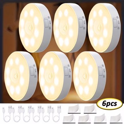 6-Pack Wireless Motion & Light Activated LED Step Lights