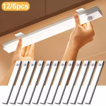 12 pcs LED Motion Sensor Dimmable Cabinet Lights USB Rechargeable