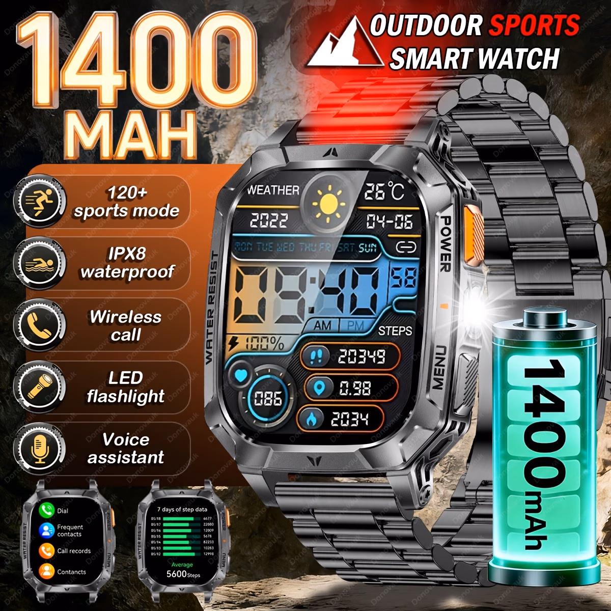 smart watch 001 2026 Men's Smart Watch, 2.01-inch HD Display - Image 1