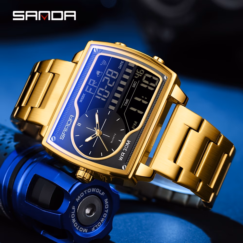 smart watch 011 SANDA Men'S Watch, Dual Screen Electronic Watch - Image 1