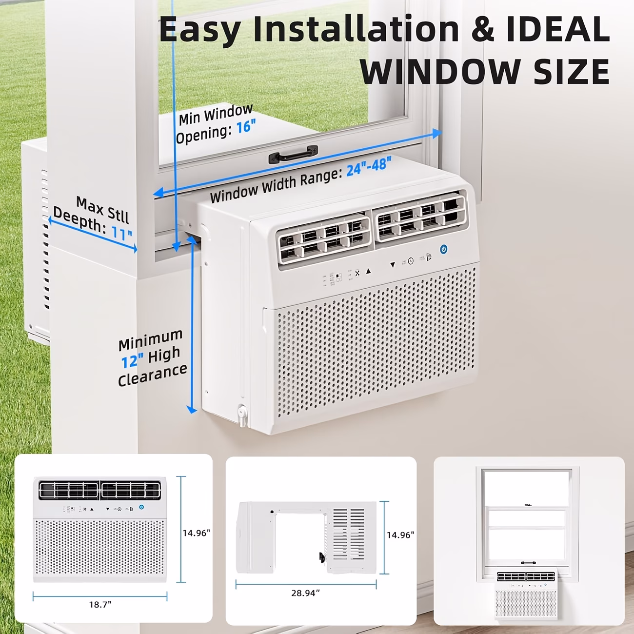 Ac unit 0001 12, 000 BTU/10, 000 BTU U-Shaped Window Air Conditioners - Image 1