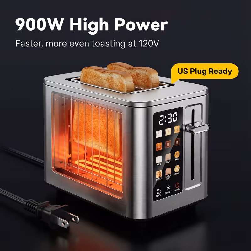 toaster 0003 Smart Digital Touch Toaster 2 Slice with Anti-Burn Protection - Image 1